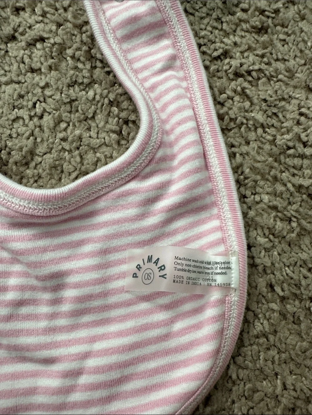 Pink Striped Baby Bib & White Floral Baby Bib Set - Kids Accessories